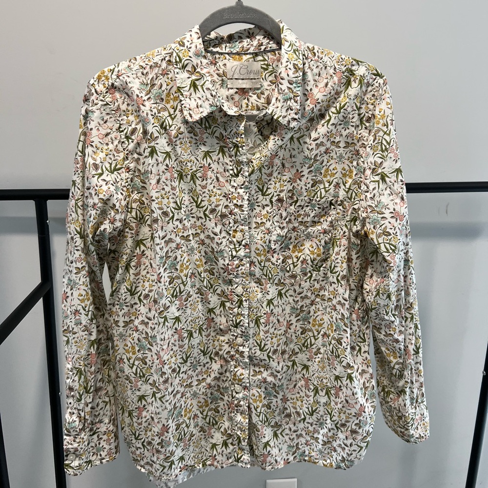 J. Crew Liberty Fabric Floral Button Down Blouse